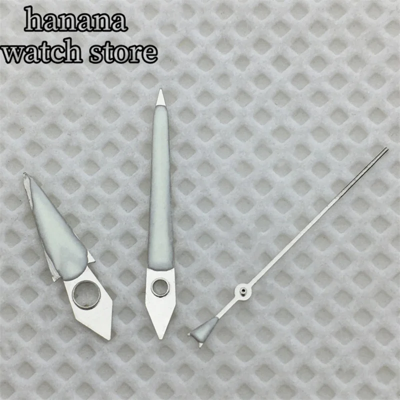 Bligger発光シルバーウォッチ手、緑、動き面8.5mmx12.5mmx12.5mm、nh35、nh36