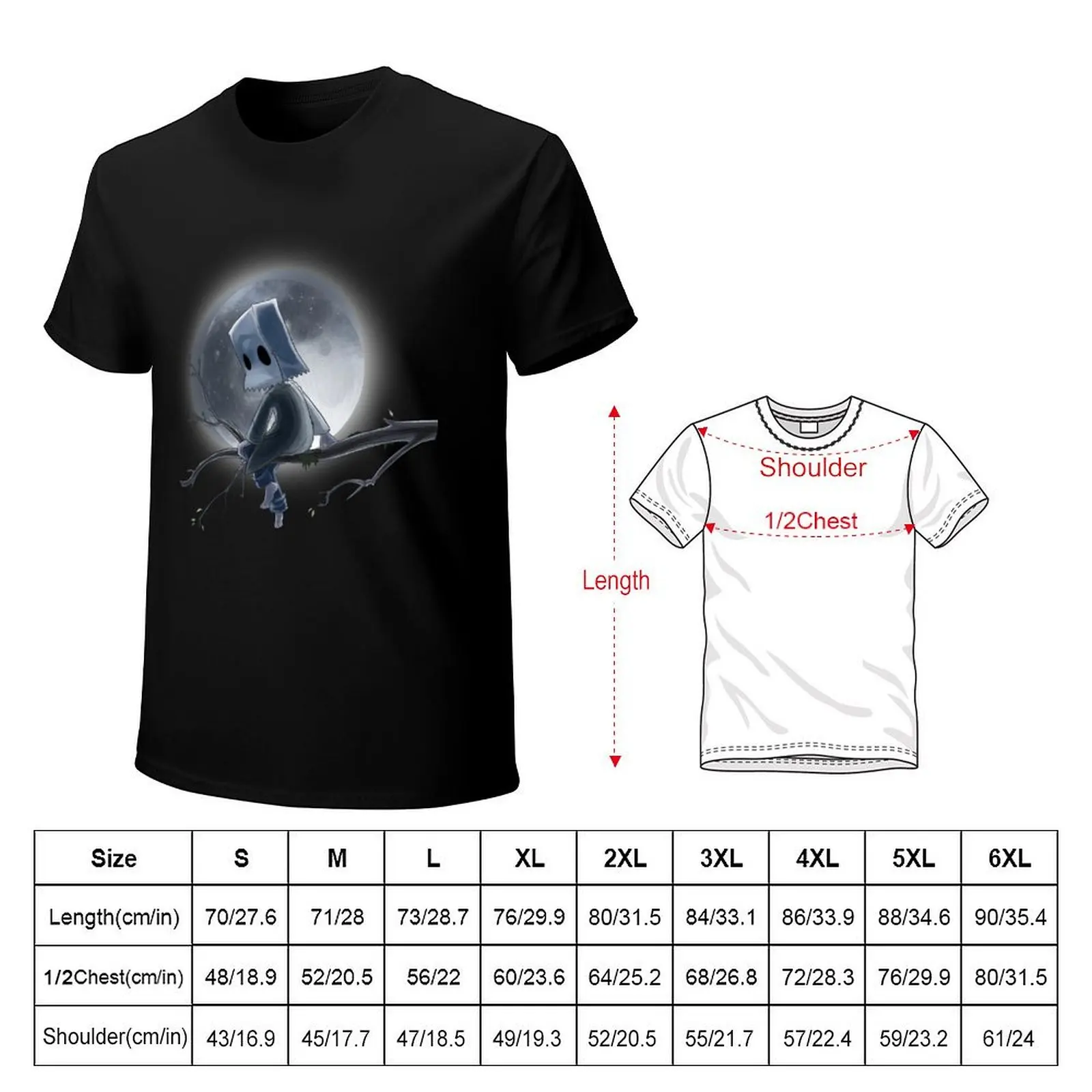 Mono Under the Moon T-Shirt Casual All Match Tee Shirt for Men