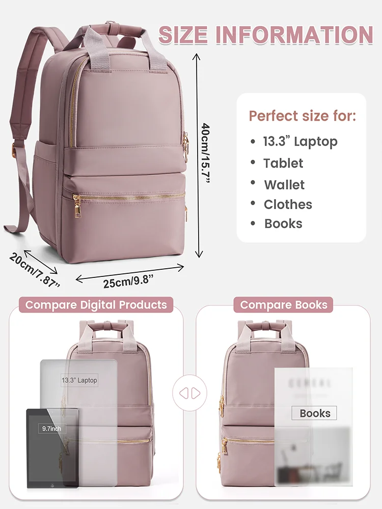 Work Bag Laptop Backpack for Women, Large Capacity Carry on Backpack Travel Cabin Airplane 40x20x25,Girl Casual College Backpack