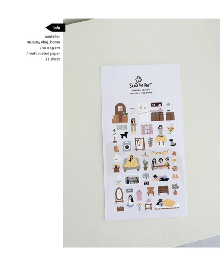 Suatelier Korea Scrapbooking-Aufkleber für Junk Journal Dekoration Sonia Schreibwaren Sport Vlog Reise-Themen Aufkleber – Detail 8