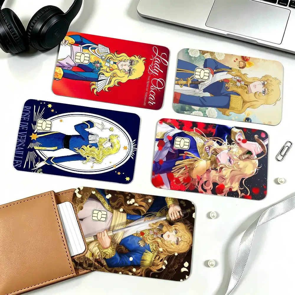 R-Rose of V-Versailles Lady Oscar Laser  Credit Card HD Stickers Game Card Decal Small Chip Waterproof Sticker Gift