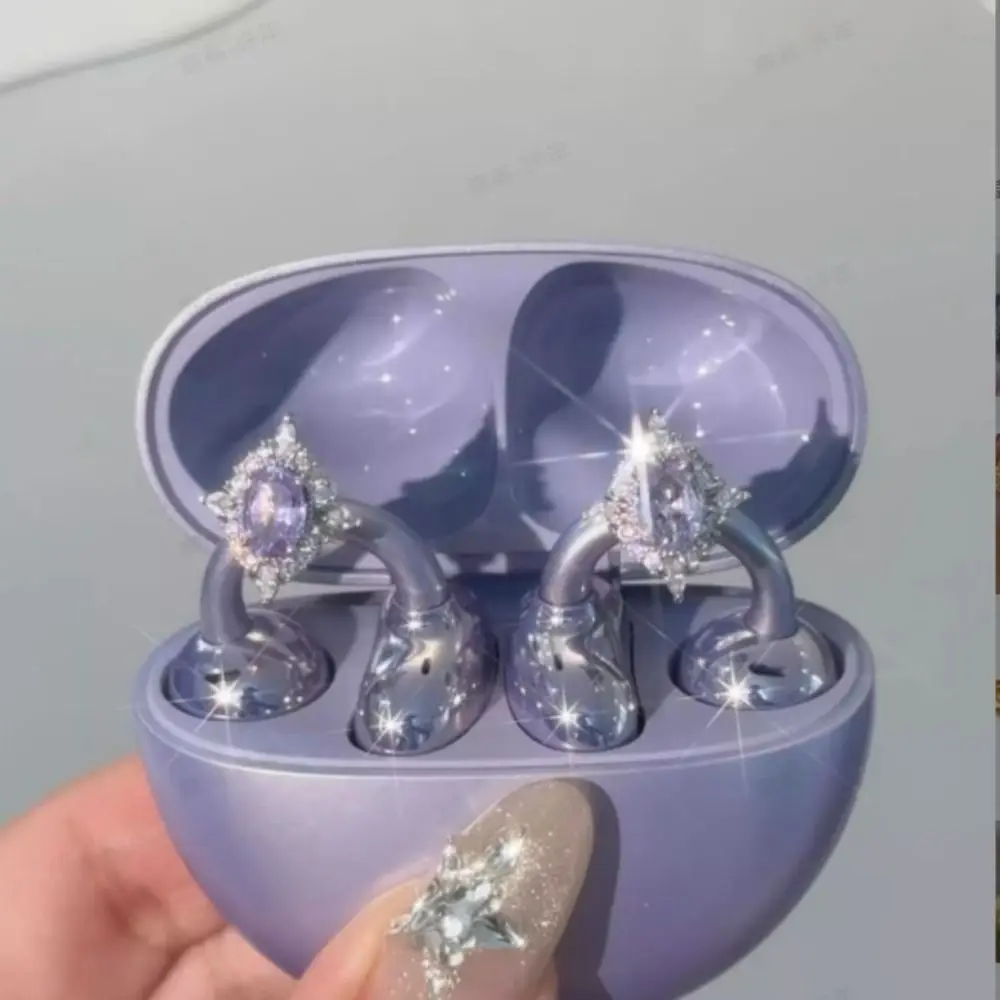 Hebilla de diámetro para auriculares DIY, Clip decorativo para auriculares de circón extraíble, patrón de mariposa, accesorios para auriculares fáciles de instalar