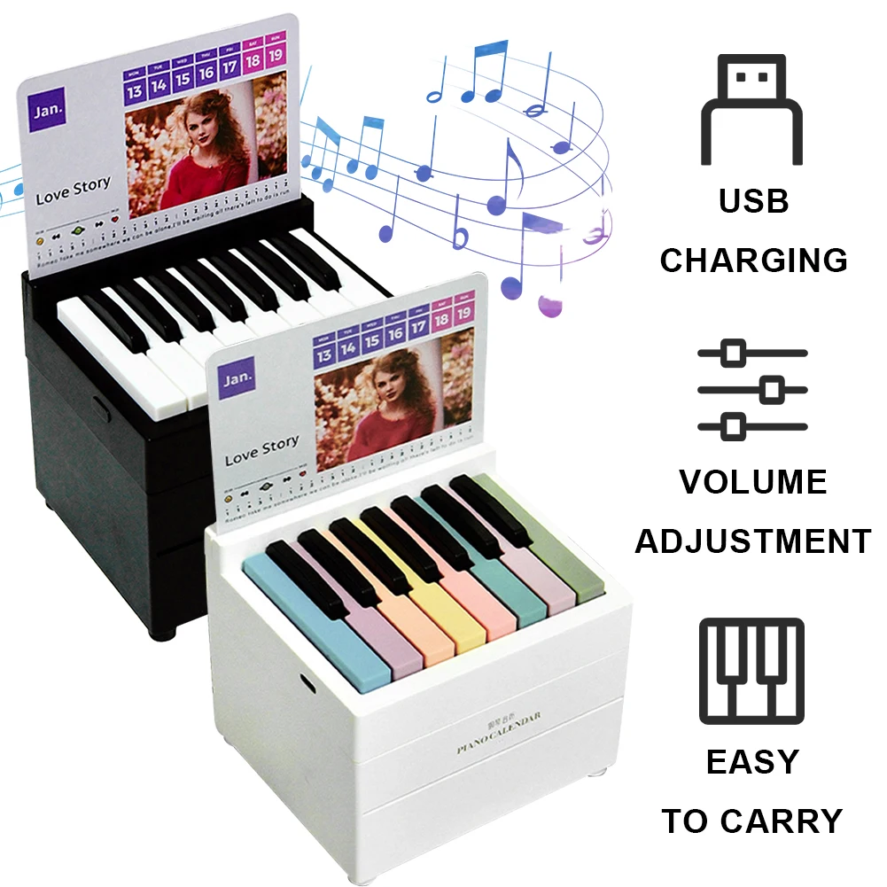 BT Taylor Piano Calendar 2025 Music Sheets Toy Playable Piano Desk Calendar with 27 Music Calendar Cards 52 Songs Gift for Fans