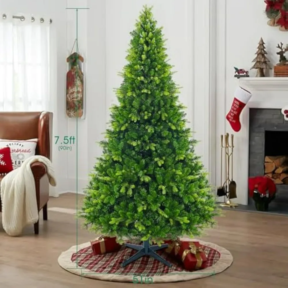 Lit Artificial Christmas Tree, Includes Rotating Metal Stand with Music Function, Remote Controller and Adapter