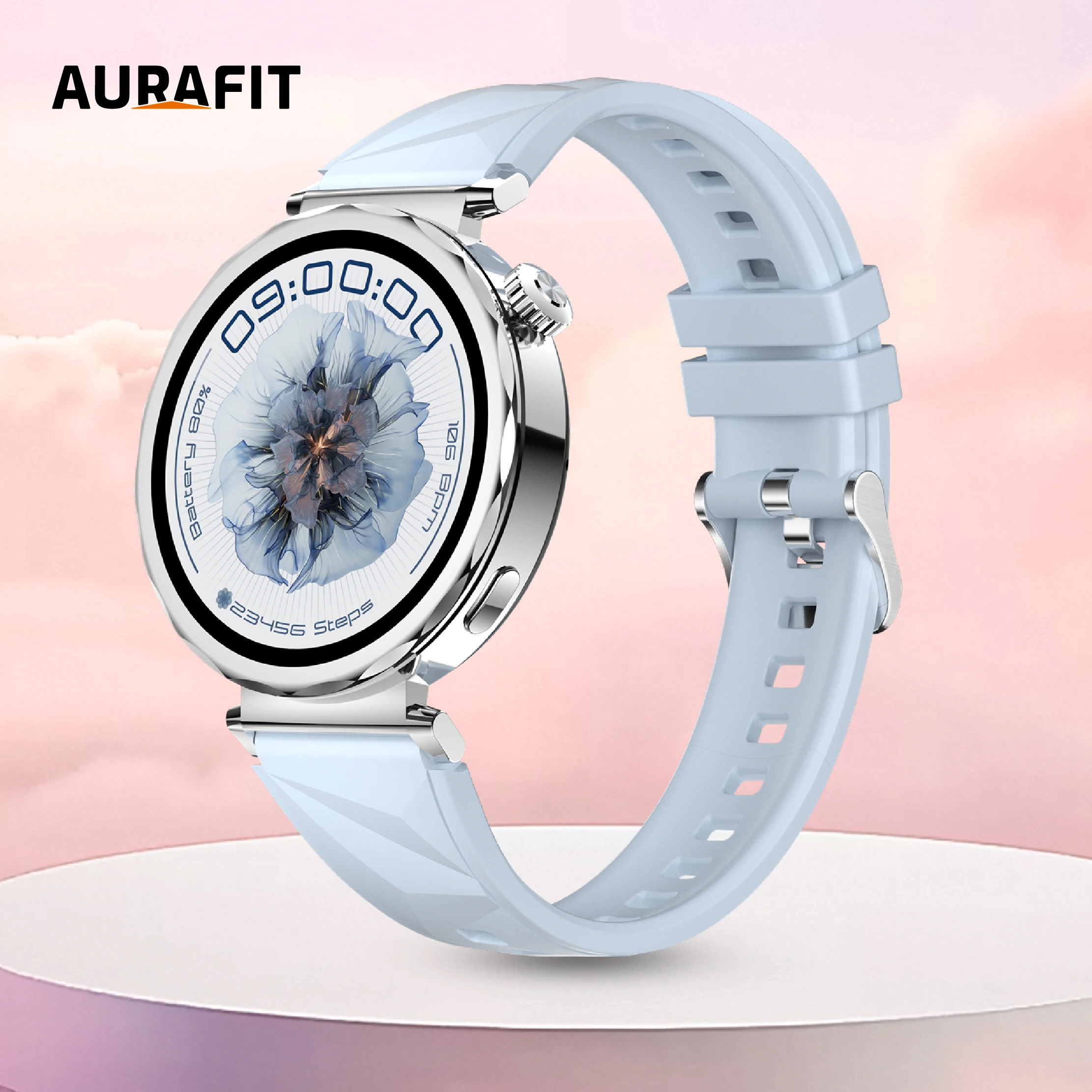 Relógio feminino AURAFIT, 1,32 Amoled, àdah d'água 1ATM, mais de 150 modos esportivos, monitoramento de health, Android e iOS