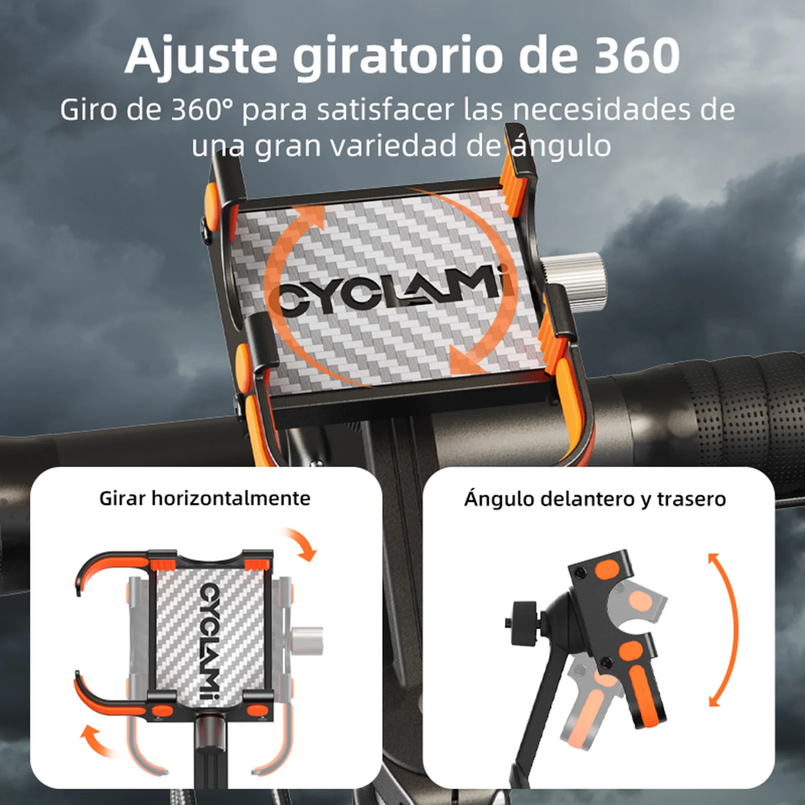 

CYCLAMI Universal Cycling Phone Holder Aluminum Alloy Bike Handlebar Phone Bracket Phone Mount MTB Road Bike Accessories