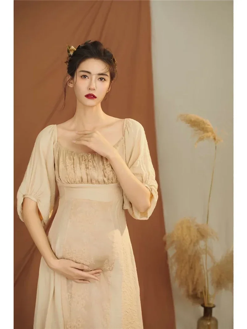 Women Photography Props Maternity Dresses Elegant Vintage Pregnancy Pregant Dress Studio Shoot Photoshoot Photo Clothes