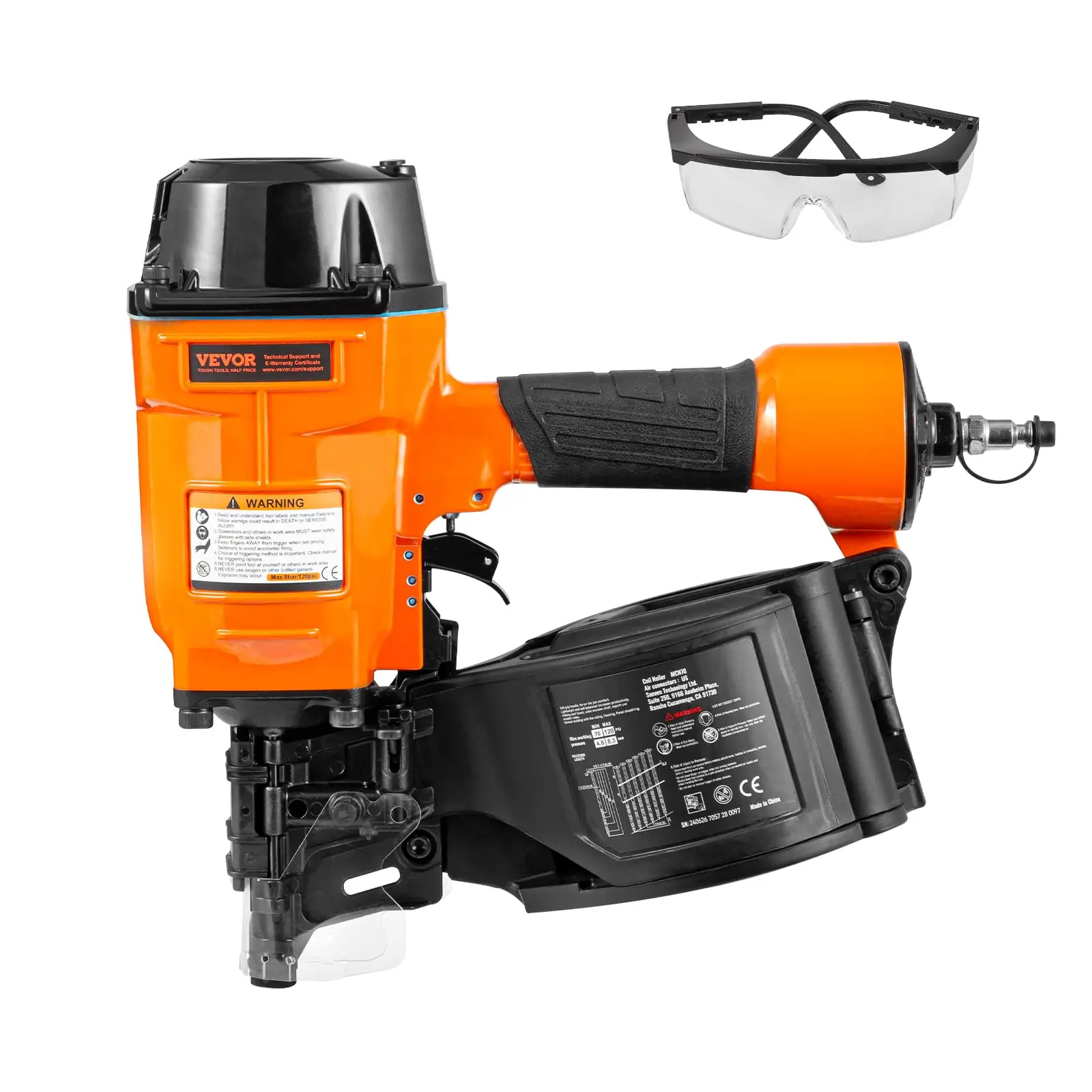 VEVOR Coil Siding Nailer MCN70, 1-3/4
