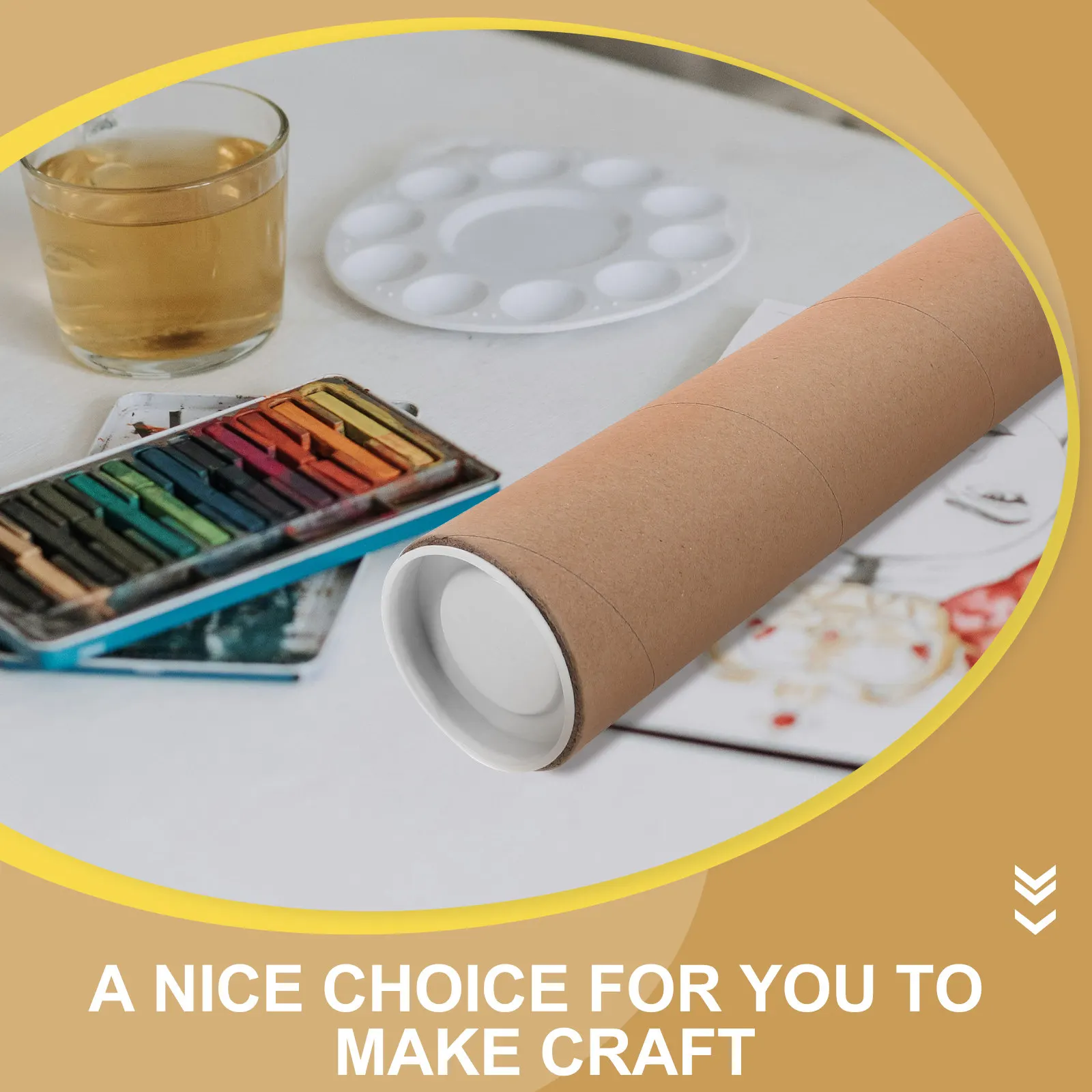 

Blank Paper Tube Kraft Cardboard Long DIY Craft Projects Poster Storage Tubes Painting Blueprint Storage Classroom Art Paper