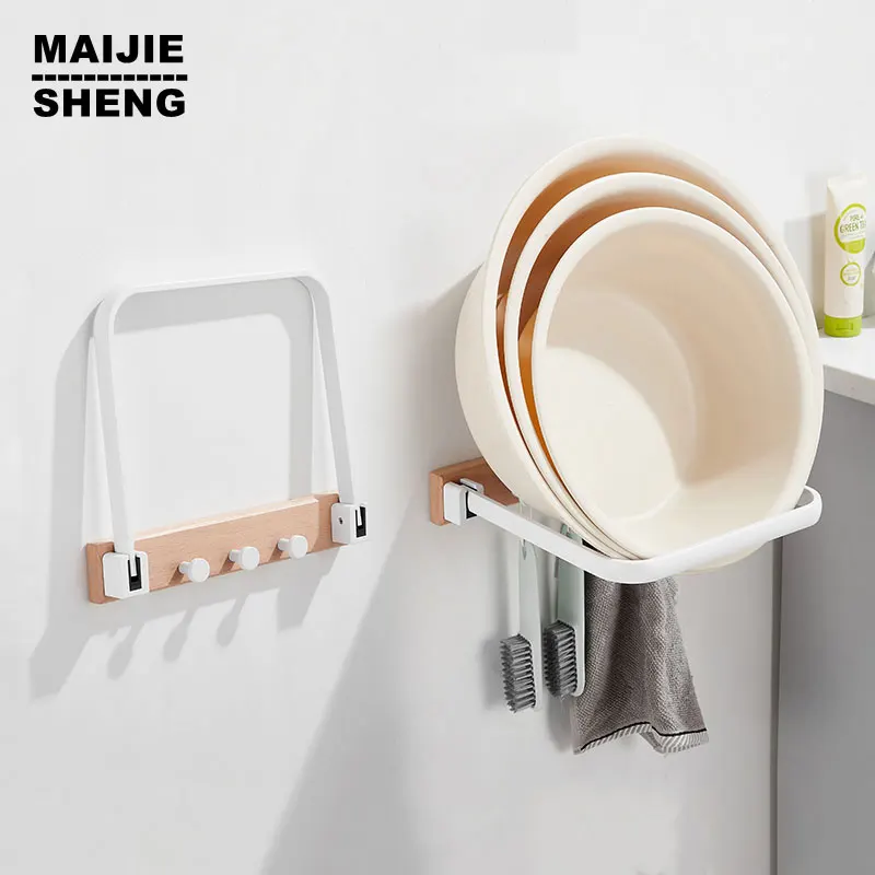 

90° Collapsible Laundry Rack, Washbasin Rack, Clothes Drying Rack Free Punching Bathroom Baby Washbasin Rack Shelf Clothes