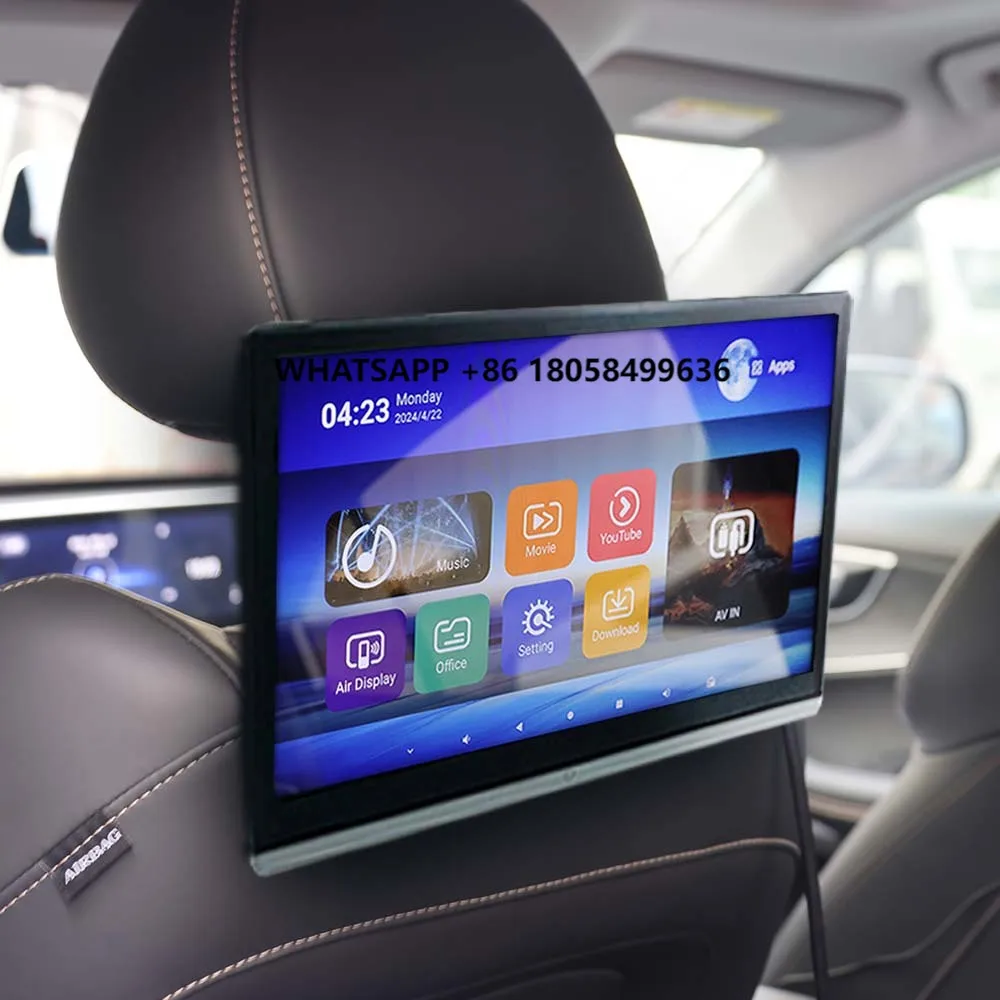 

14inch Rotatable Touch Screen Car Headrest Monitr Android System for Rear Seat Entertainment Support WIFI Mirror Link
