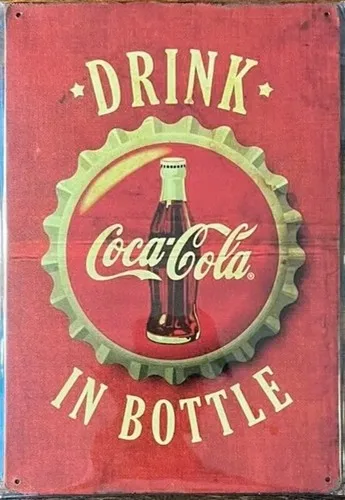Metallschild „Drink In Bottle Novelty“; NEU!
