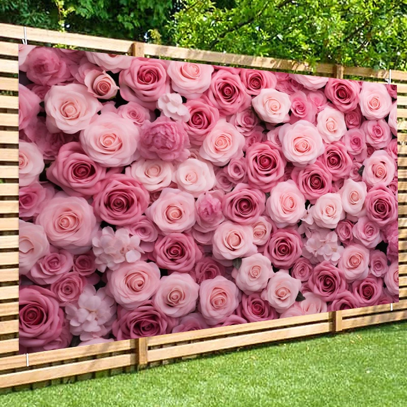 แบ็คดรอปสำหรับถ่ายภาพวันวาเลนไทน์กำแพงดอกไม้ดอกไม้ดอกกุหลาบสีแดงประดับตกแต่งบ้านปาร์ตี้14รูปพื้นหลังสำหรับถ่ายภาพงานแต่งงาน