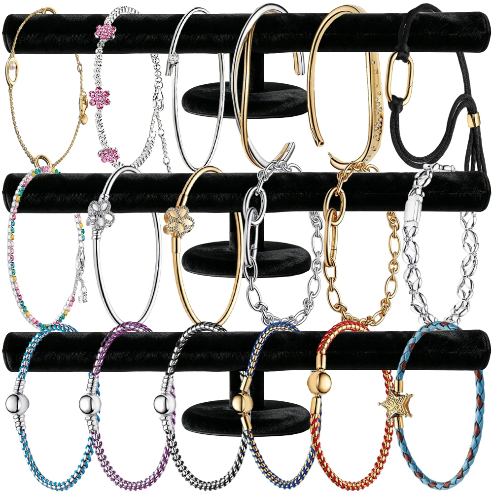 2026 New 925 Silver Classic Sparkling Chain Link Lucky Rope Weaving Women's Tennis Logo Cuban Bracelet Exquisite DIY Charm Jewel
