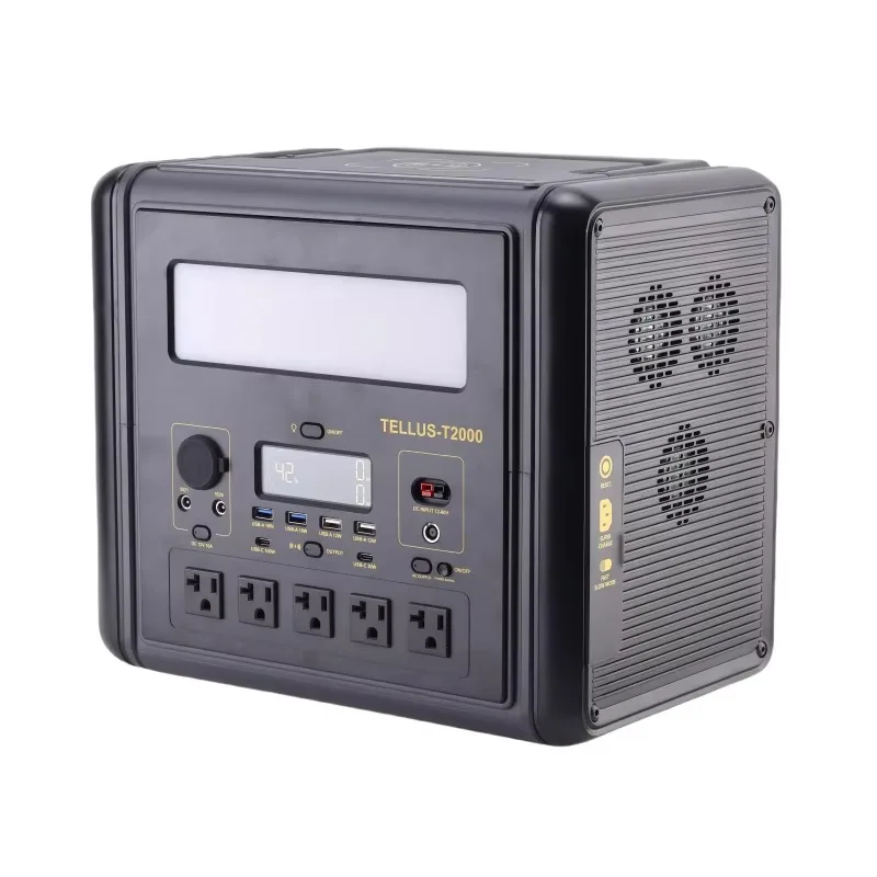 2000W 1536WH Portable Power Station Solar Generator with LiFePO4 Lithium Ion Battery for Car RV Outdoors Use