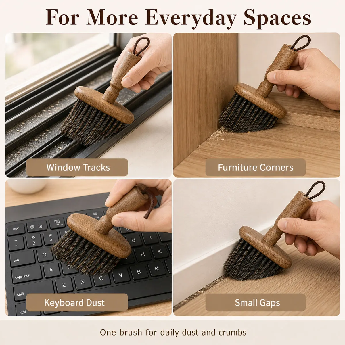 Multi-Purpose Cleaning Brush/Coffee Grounds Cleaning Brush, Soft-Bristled Brush, for Clearing Coffee Grounds and Keyboard Dust.