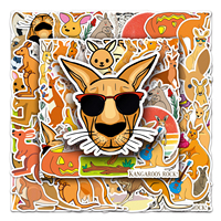 50Pcs Kangaroo series Cartoon Cute Waterproof Sticker Skateboarding Snowboard Retro Vinyl Sticker