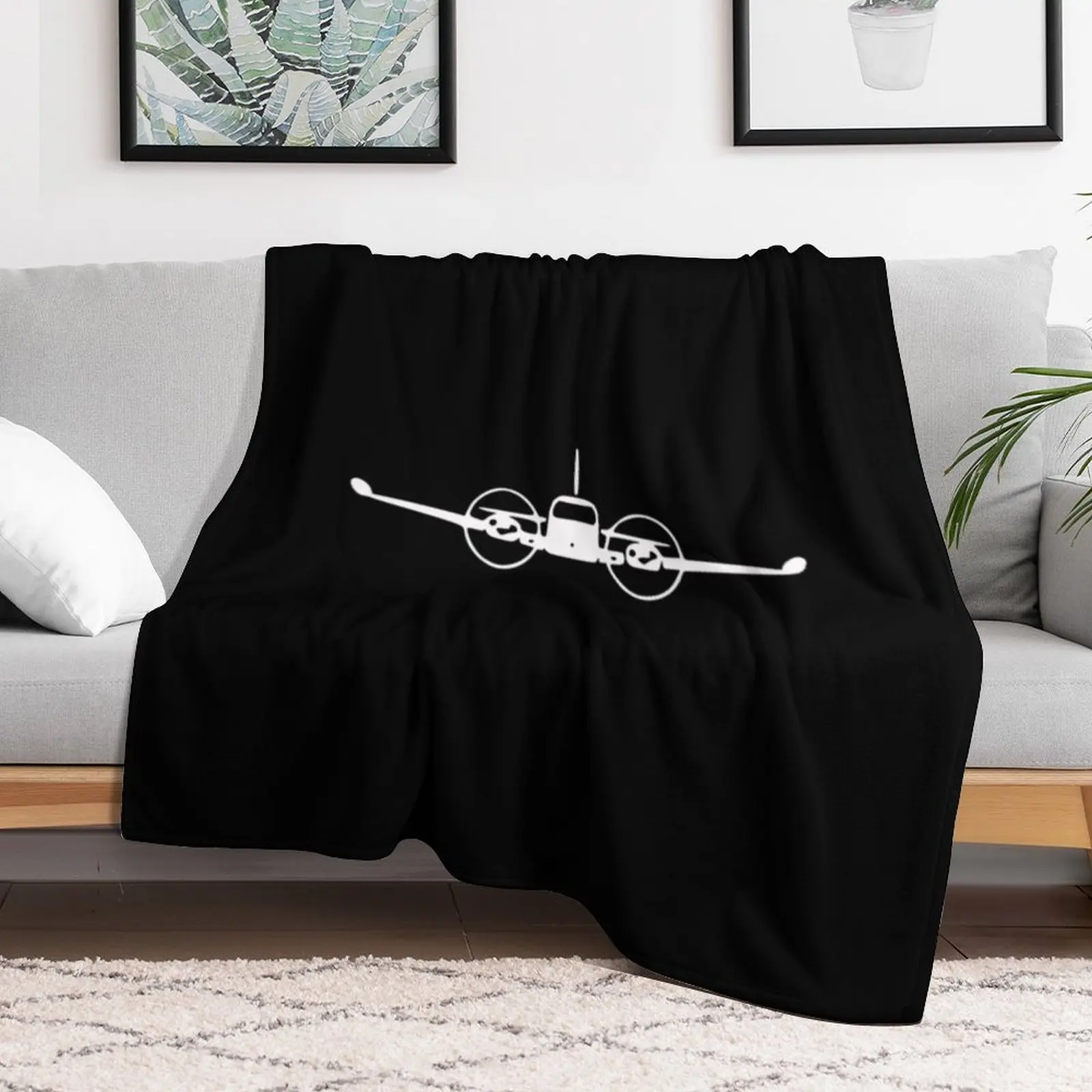 Cessna 310 Twin Engine Airplane T-Shirts Gift For Fans, For Men and Women Throw Blanket Faux Fur Soft Warm Blanket for Bed