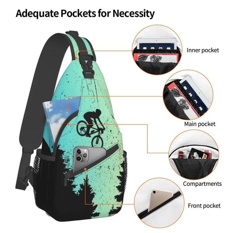 Mochila cruzada para bicicleta de montaña para hombre, bolso de hombro para el pecho, viaje y ciclismo