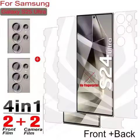 4in1 Full Cover Butterfly Hydrogel Film For Samsung Galaxy S25 S24 S23 S22 S21 Ultra S20 FE Note 9 10 Plus Lens Screen Protector