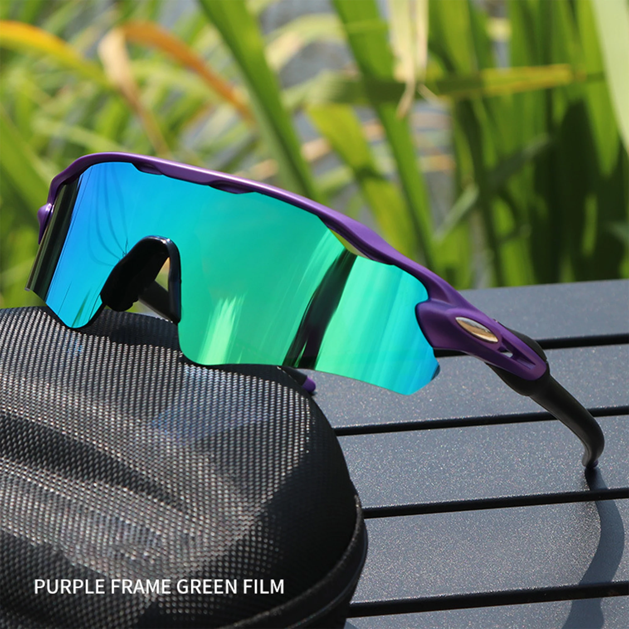 Sport Sunglasses Cycling Glasses +Box for Men Women TR90 Frame With HD Lens Anti-Glare For MTB Running Driving Fishing Men's image 2
