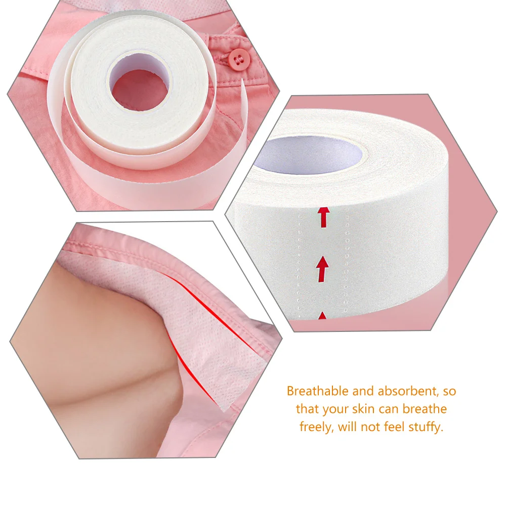 

2Rolls Anti-dirty Sweat Patch Pads Hot Melt Adhesive Hat Liners Breathable Absorbent Daily Use Sticky Sweat Protector Small Pad