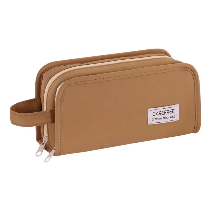 Double-layer super-large capacity pen bag with high appearance quality, multi-functional storage bag, simple stationery box