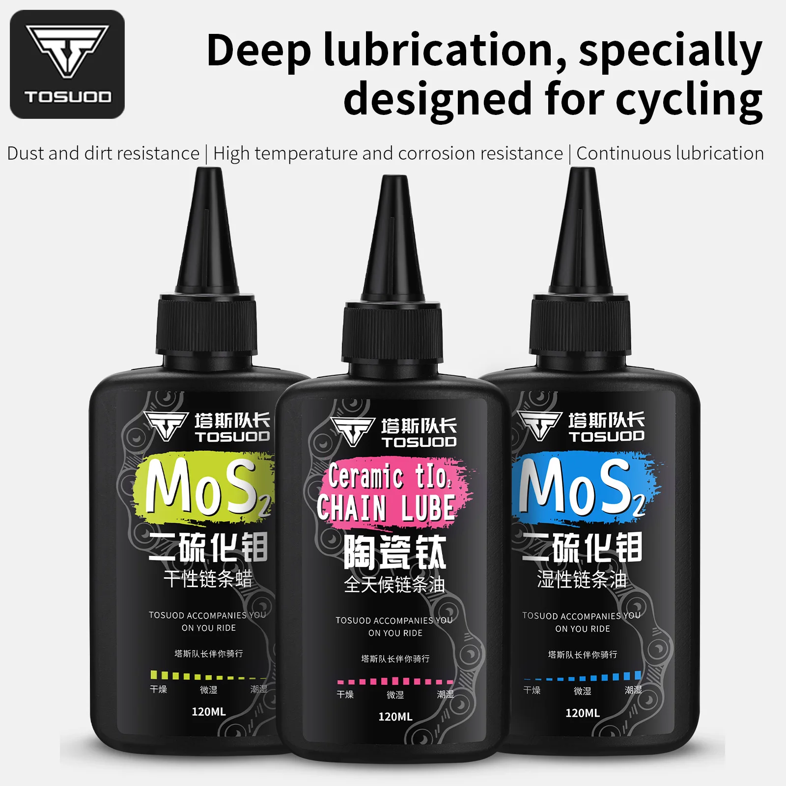 AliExpress NONE TOSUOD 120ml Bicycle Ceramic Titanium Chain Lubricant All Weather/Dry Road Bicycle Lube Fluid Long-Lasting Maintenance Oil
