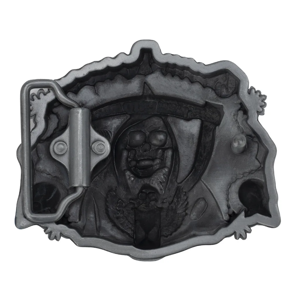 Grim Reaper Belt Buckle Ghost Skeleton Punk