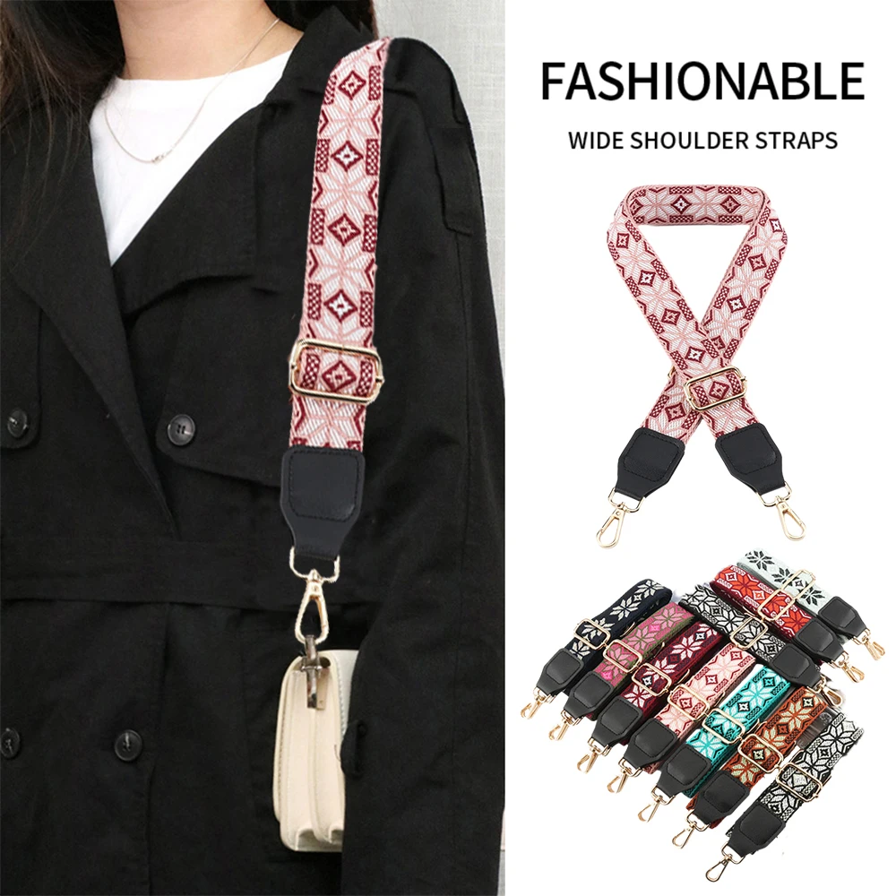 Handbag Strap Fashionable Colorful Jacquard Weave Series Detachable Carrying Belt Shoulder New Adjustable Straps For Bag Belts