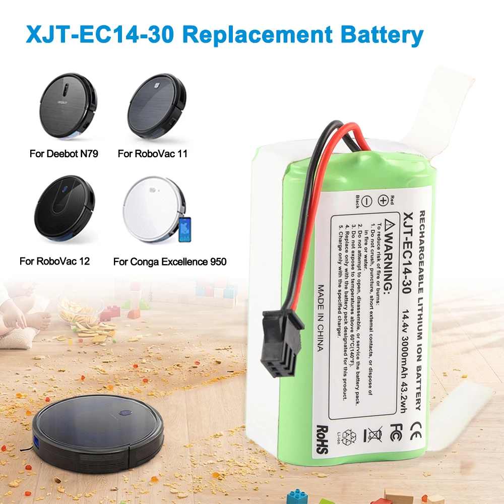 XJT-EC14-30 Replacement Battery For Ecovacs Sweeping Robot Eufy RoboVac30 35C 11S 12/ Deebot N79S / Conga Excellence 990 950