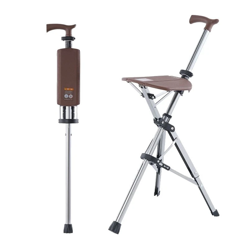 Cross-border cane stool cane cane multi-functional non-slip walking aid light portable cane chair dual-purpose
