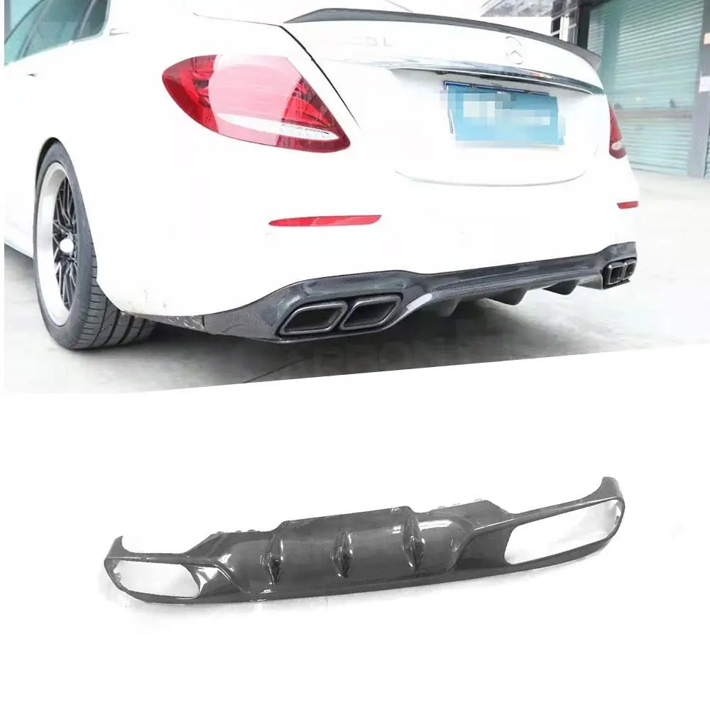 

for Mercedes Benz E Class W213 E250 E350 E400 E43 E63 AMG Carbon Fiber Car Rear Lip Diffuser Bumper Spoiler Accessories