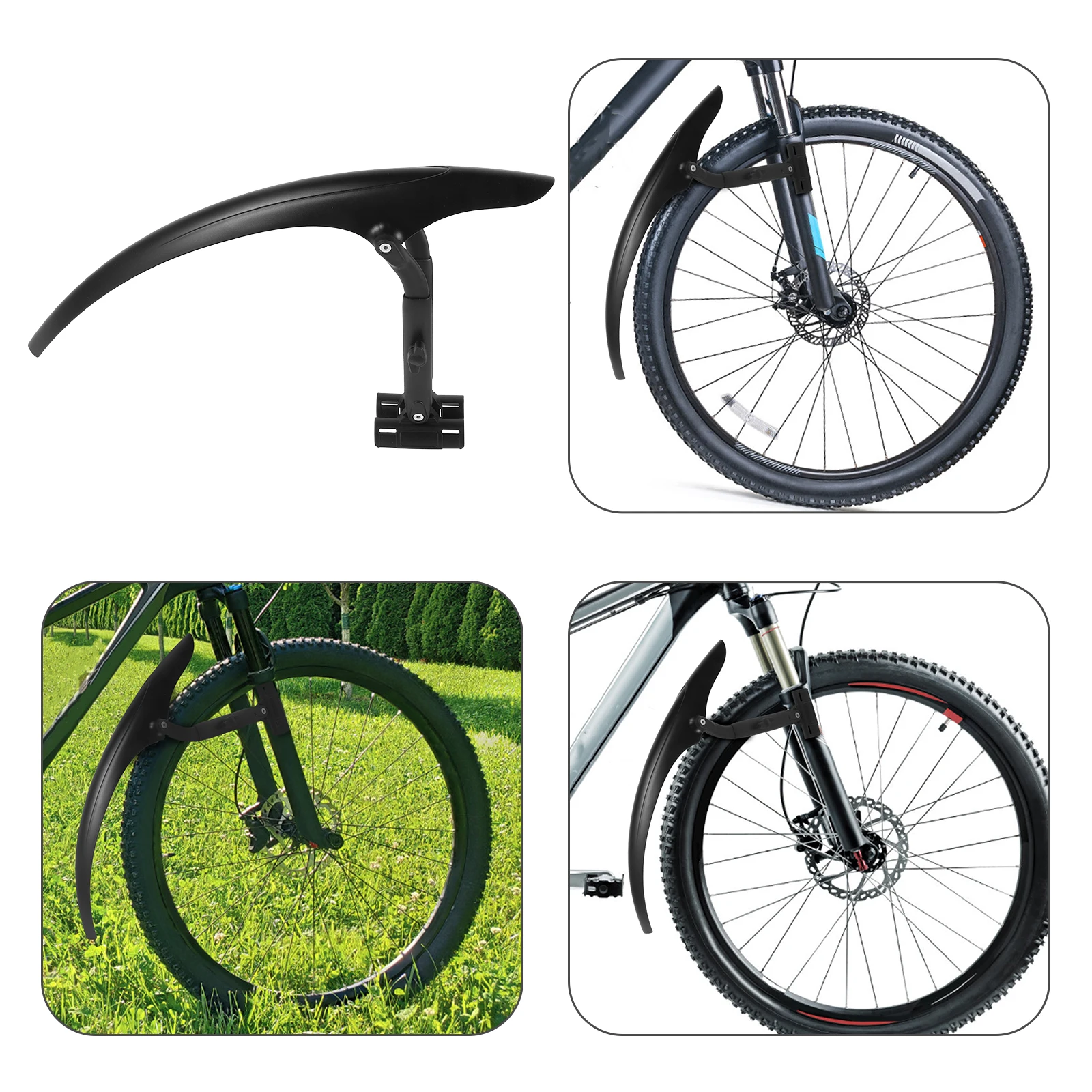 

Front Mud Guard for Mountain Bike PP Material Cycling Tire Adjustable Set Road Bicycle Mudguard Compatibility Bike Rear