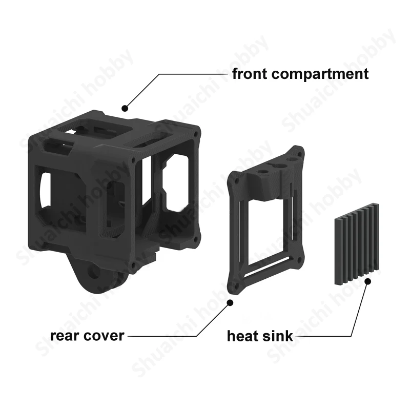 1 Juego de Kit de protección de desmontaje rápido integrado, cubierta protectora contra choques de cardán disipador de calor, piezas modificadas para modelo de Dron DJI O4 Pro