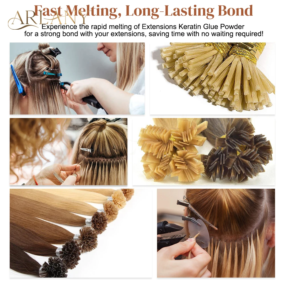 ARLANY 40g Keratin Kleber Granulat Pellets Haarverlängerung Granulat Perlen Fusion Keratin Kleber Perlen Herstellung von Perücken Keratin Extensions – Detail 6