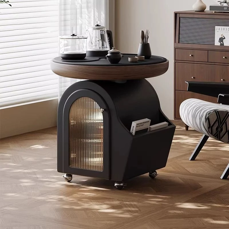 Movable tea table tea cabinet mobile wheeled kettle tea set