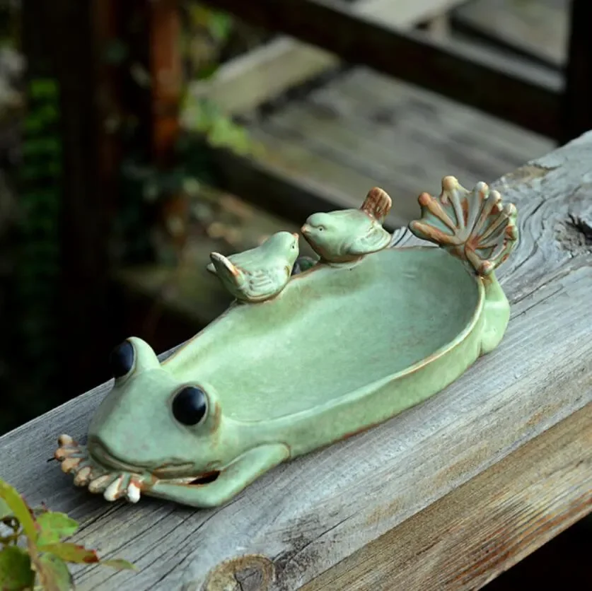 

creative ceramic frog dried fruit candy Dessert plate Soap dish crafts home decor wedding decoration animal figurines bird vase