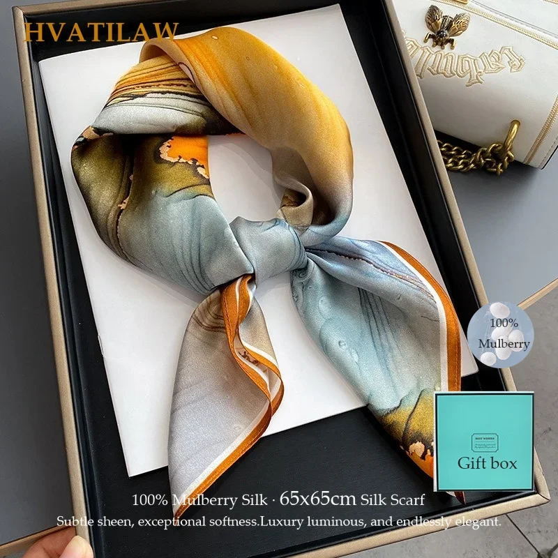 

New 100% Real Silk Scarf For Women High Quality Mulberry silk Vacation Square Hijab Lightweight Poncho Hijab Pashmina Shawl Wrap