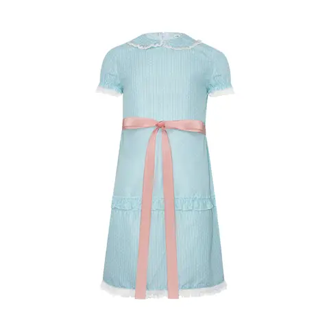 blue butterfly inspired dress Kasia Short - short sleeve Girls African Pageant Dress ModelID: 63 Bust and Skirt with Size:XS Petite