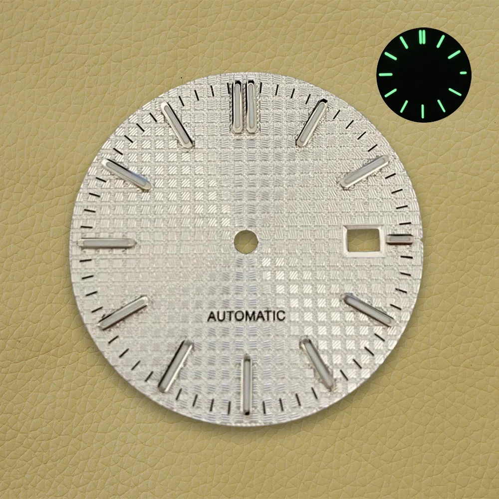 31.8mm High Quality S Logo Oak Dial Fit NH35/NH36/7S/4R Japanese Movement Green Luminous Watch Modification Repair Accessories