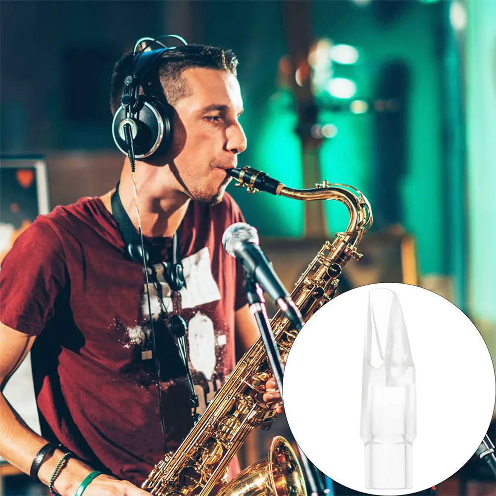 

Transparent Soprano Saxophone Head Plastic Sax Replacement Durable Abs Material Polished Smooth Tone Quality Easy Install