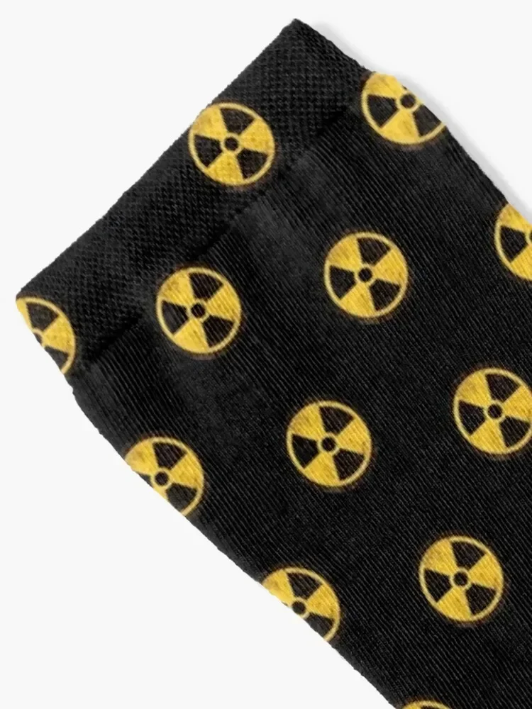 Vintage Warning Nuclear Radioactive Sign Distressed Socks short golf soccer anti-slip Women's Socks Men's