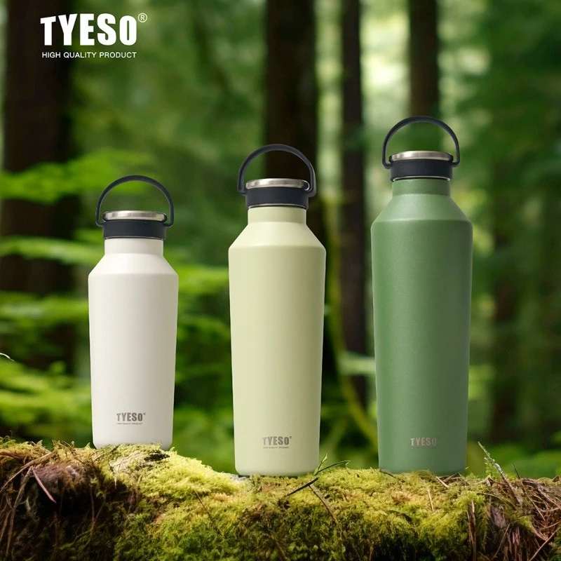 

Tyeso Stainless Steel Vacuum Insulated Water Bottles Carry Handle Portable Outdoor Climbing Sport Direct Drinking Water Bottle