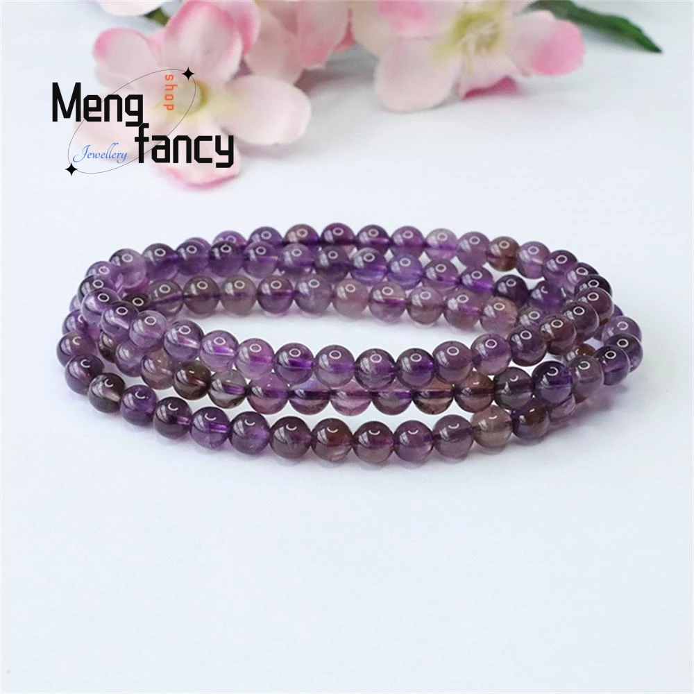 Natural Amethyst Bracelet Purple Colour Treasure Multi Loop String Necklace Simple High-grade Exquisite Luxury Fashion Jewelry