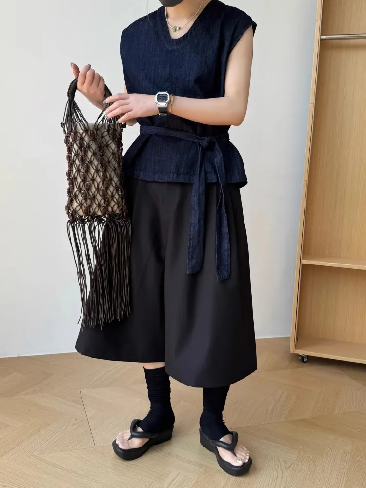 REDDACHiC Black Bermuda Pants with Pockets Women Office Work Cleanfit Plain Pleats Wide Leg Shorts Summer Dressy Casual Bottoms