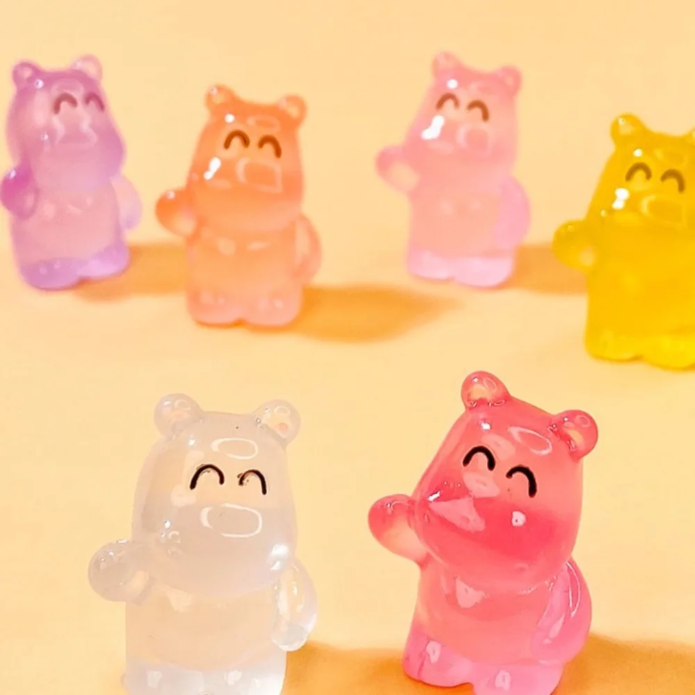 

Angry Baby Hippo Mini Hippo Luminous Ornament Light in The Dark Resin Hippo Doll Miniature Bag Cute Fun Tiny Hippo Resin Doll