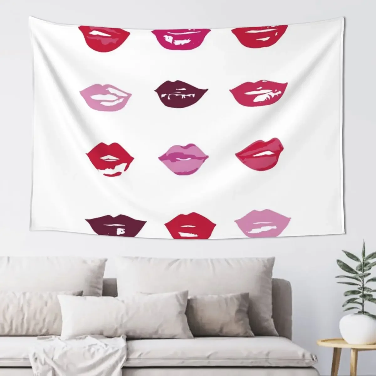 kiss kiss in lipstick colors Tapestry Room Aesthetic Things To The Room Home Decorations Aesthetic Tapestry