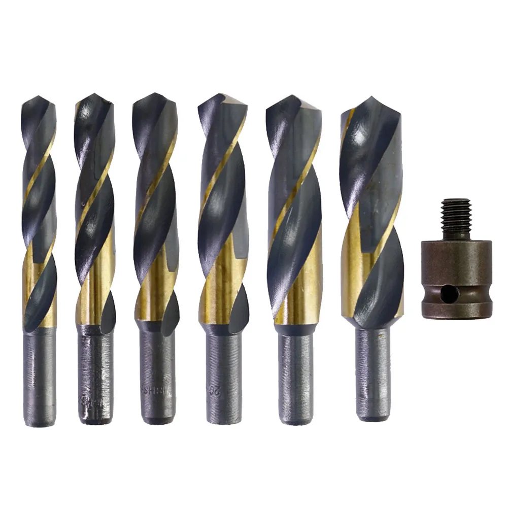 HSS Tw-ist Drill Bit &1/2'' Adapter 14mm Shank 14 16 18 20 22 25mm Diameter Metalworking Hole Cutter For Metal Drilling Tools