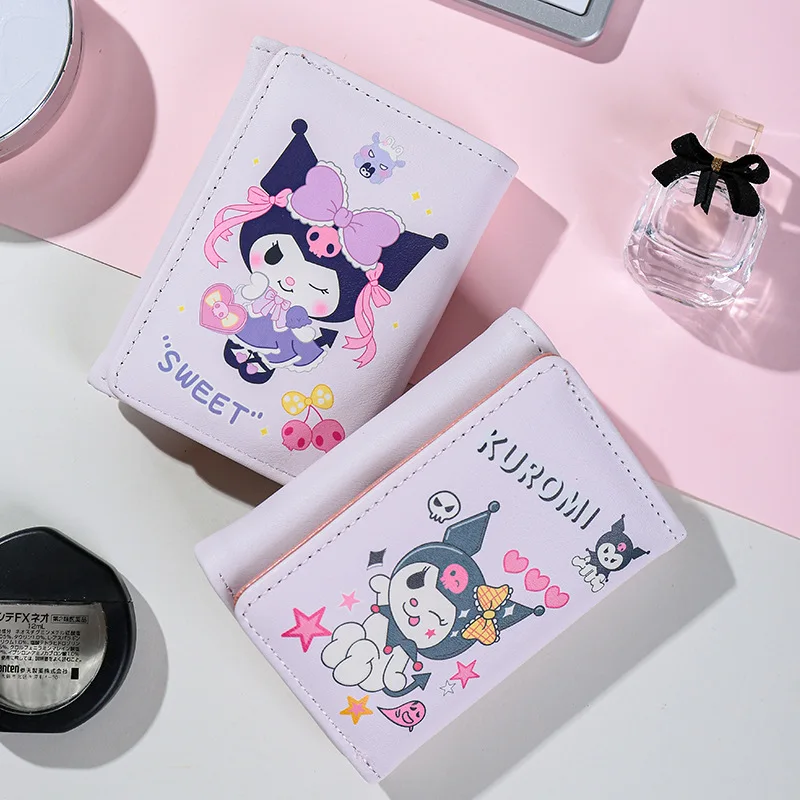 Sanrio Kuromi Coin Purse Cute Cartoon Cinnamoroll Large Capacity Waterproof Resistant To Dirt Card Bag Girl&Child Holiday Gifts